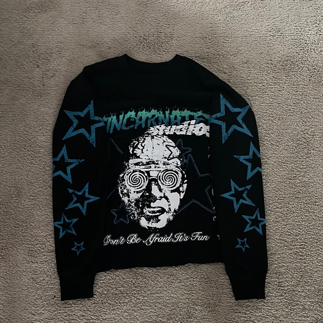 Blue reincarnated long sleeve