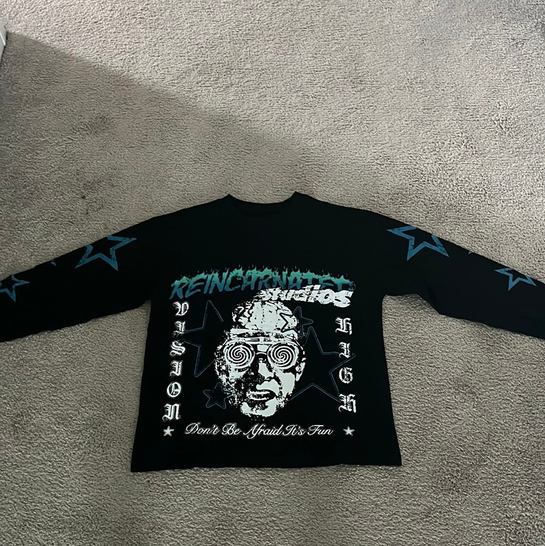 Blue reincarnated long sleeve